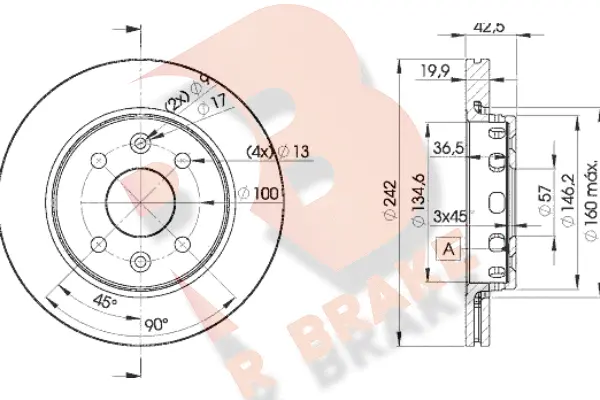 Disque de frein R BRAKE 78RBD23253