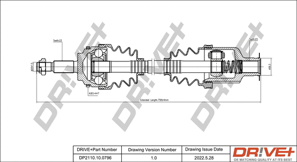 Arbre de transmission Dr!ve+ DP2110.10.0796