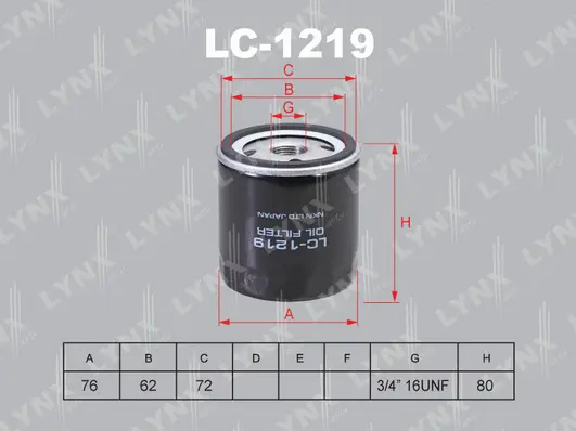 Filtre à huile LYNXAUTO LC-1219
