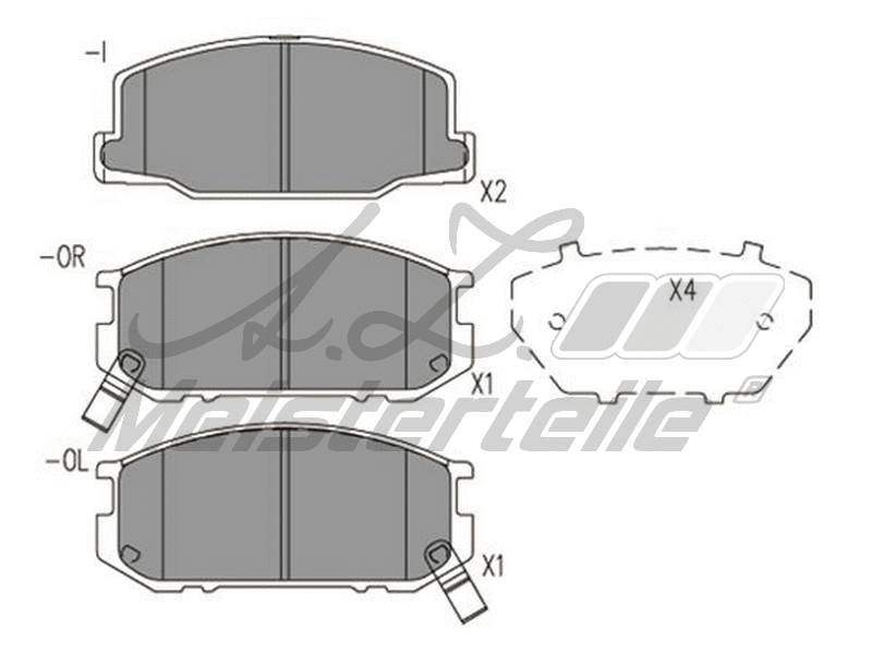 Kit de plaquettes de frein, frein à disque A.Z. Meisterteile AZMT-44-022-2402