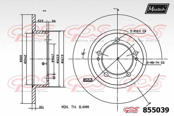 Disque de frein MAXTECH 855039