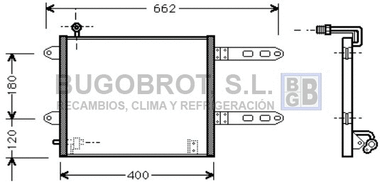 Condenseur, climatisation BUGOBROT 62-VW5178