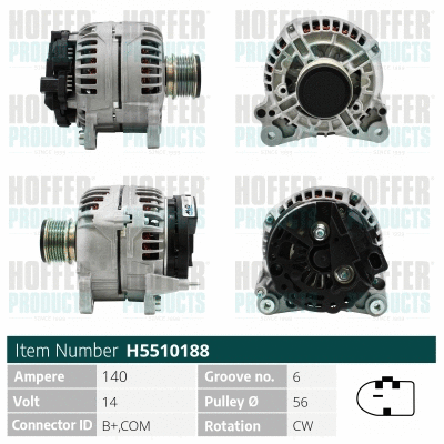 Alternateur HOFFER H5510188