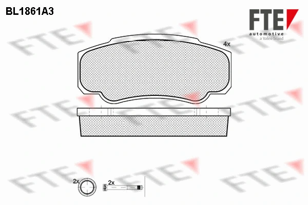 Kit de plaquettes de frein, frein à disque FTE 9010441