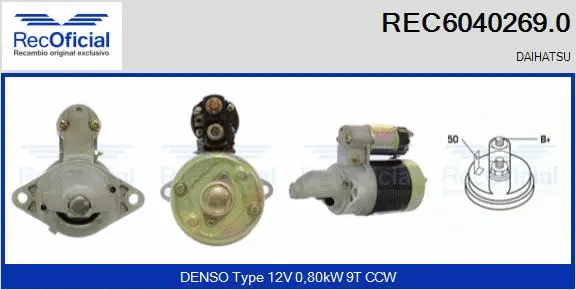 Démarreur RECOFICIAL REC6040269.0