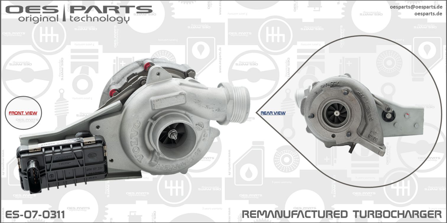 Turbocompresseur, suralimentation OES PARTS ES-07-0311