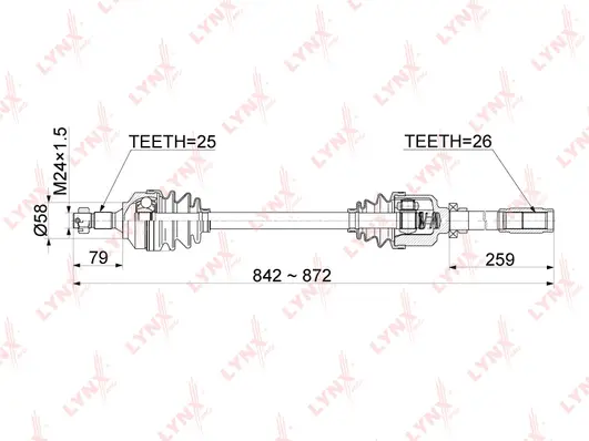 Arbre de transmission LYNXAUTO CD-1042