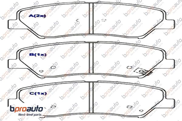 Kit de plaquettes de frein, frein à disque BPROAUTO 1BP31083AA