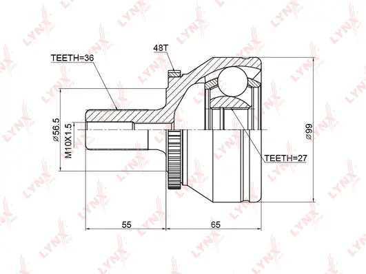 Jeu de joints, arbre de transmission LYNXAUTO CO-3780A