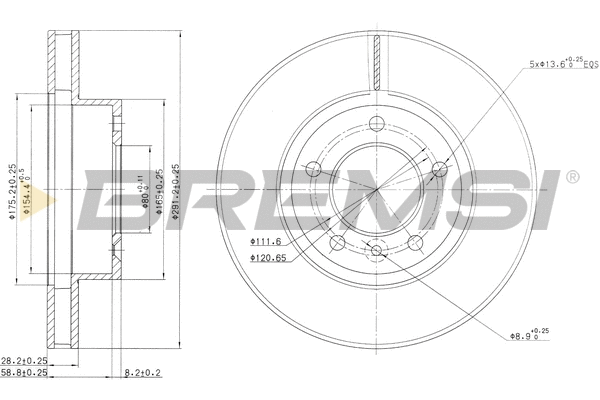 Disque de frein BREMSI CD6440V