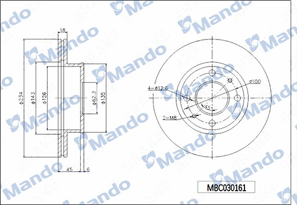 Disque de frein MANDO MBC030161