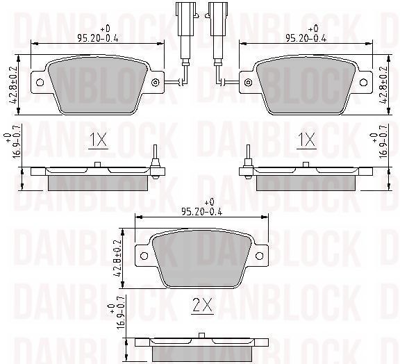 Kit de plaquettes de frein, frein à disque DANBLOCK DB 510900