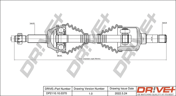 Arbre de transmission Dr!ve+ DP2110.10.0370