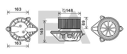 Moteur électrique, pulseur d'air habitacle EACLIMA 42A60017