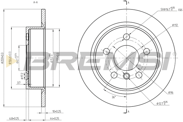 Disque de frein BREMSI CD8656S