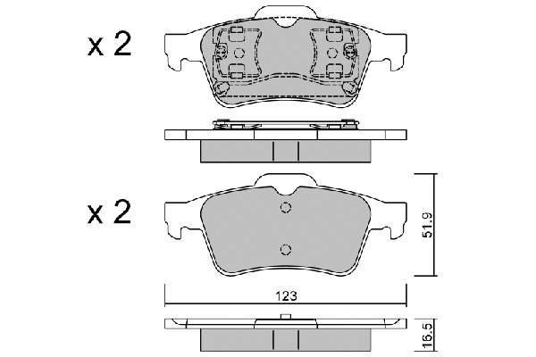 Kit de plaquettes de frein, frein à disque AISIN BPRE-2003