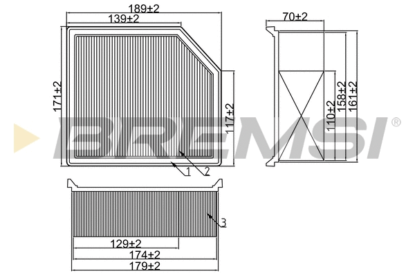 Filtre à air BREMSI FA2321
