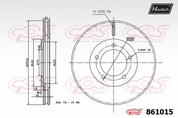 Disque de frein MAXTECH 861015