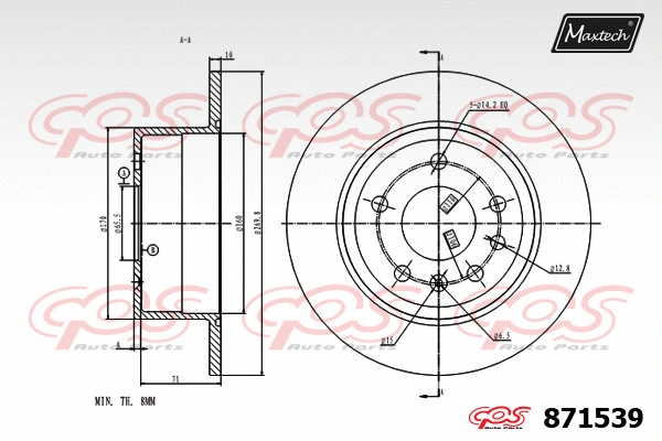 Disque de frein MAXTECH 871539