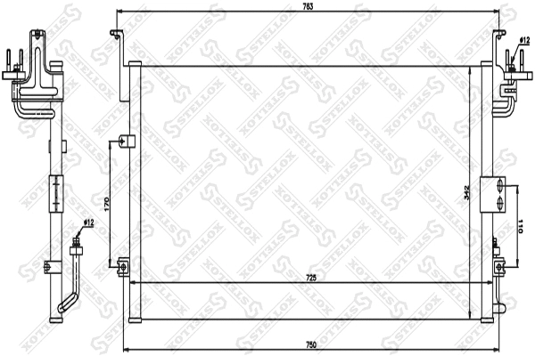 Condenseur, climatisation STELLOX 10-45109-SX