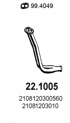 Tuyau d'échappement ASSO 22.1005