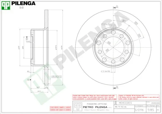 Disque de frein PILENGA 5185
