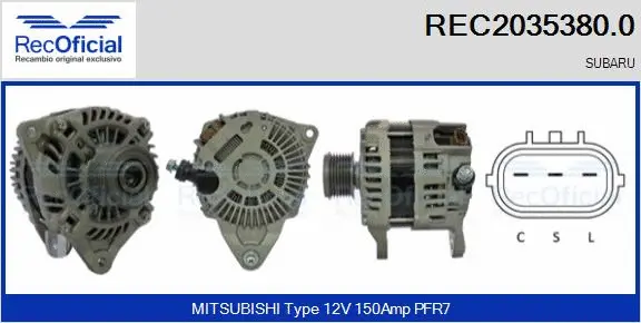 Alternateur RECOFICIAL REC2035380.0