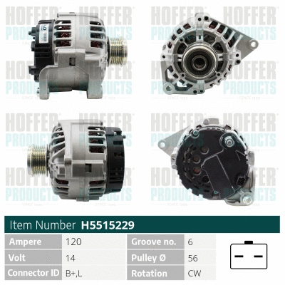 Alternateur HOFFER H5515229