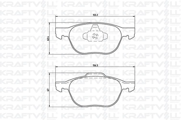 Kit de plaquettes de frein, frein à disque KRAFTVOLL GERMANY 07010033
