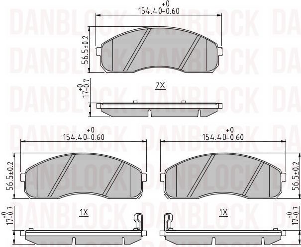 Kit de plaquettes de frein, frein à disque DANBLOCK DB 510827