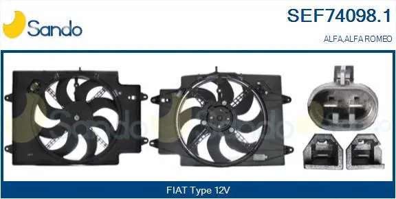 Moteur électrique, ventilateur pour radiateurs SANDO SEF74098.1
