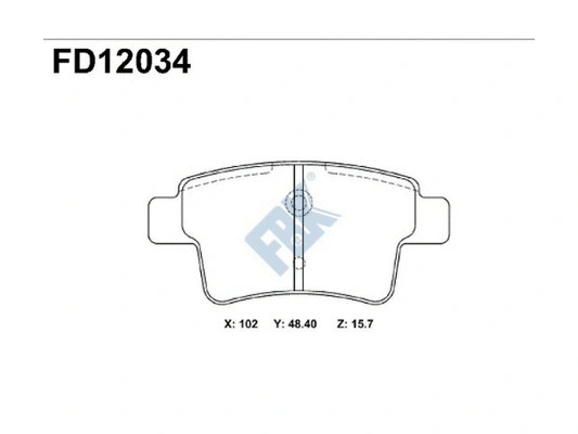 Kit de plaquettes de frein, frein à disque FBK FD12034