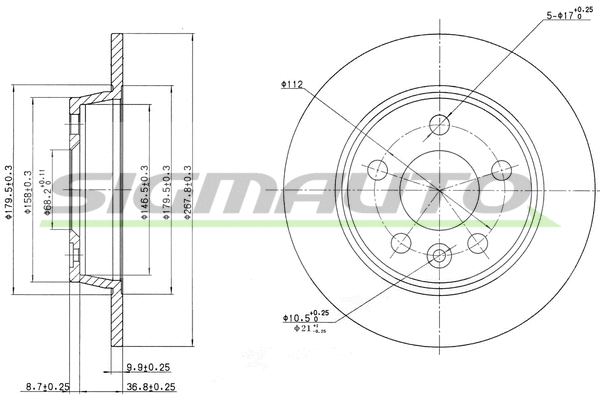 Disque de frein SIGMAUTO DBA847S