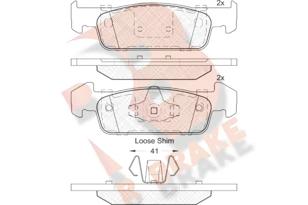 Kit de plaquettes de frein, frein à disque R BRAKE RB2115-202