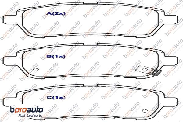 Kit de plaquettes de frein, frein à disque BPROAUTO 1BP30907AA