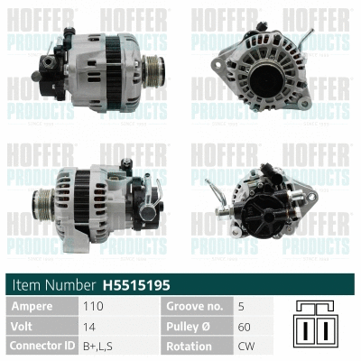 Alternateur HOFFER H5515195
