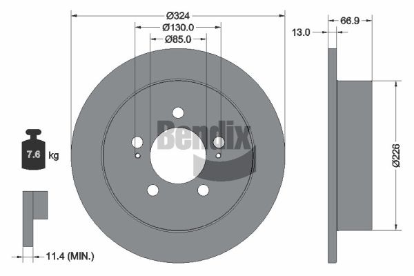 Disque de frein BENDIX Braking BDS2339