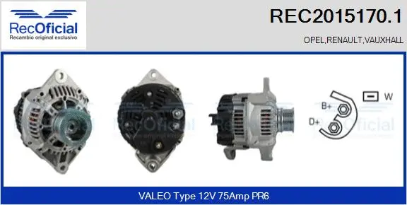 Alternateur RECOFICIAL REC2015170.1