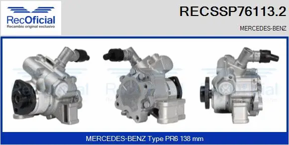 Pompe hydraulique, direction RECOFICIAL RECSSP76113.2