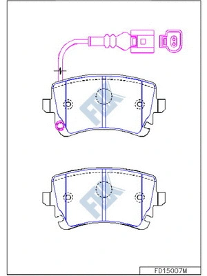 Kit de plaquettes de frein, frein à disque FBK FD15007M