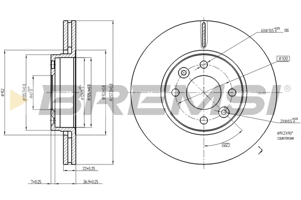 Disque de frein BREMSI CD7978V