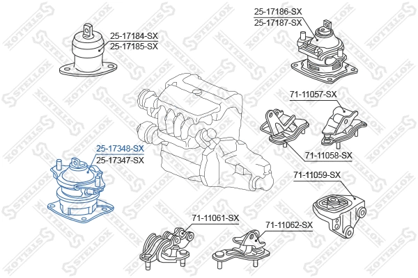 Support moteur STELLOX 25-17348-SX