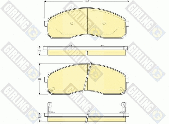 Kit de plaquettes de frein, frein à disque GIRLING 6132619