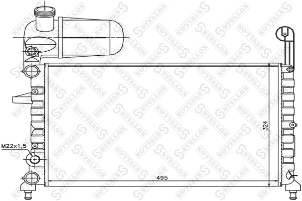 Radiateur, refroidissement du moteur STELLOX 10-25030-SX