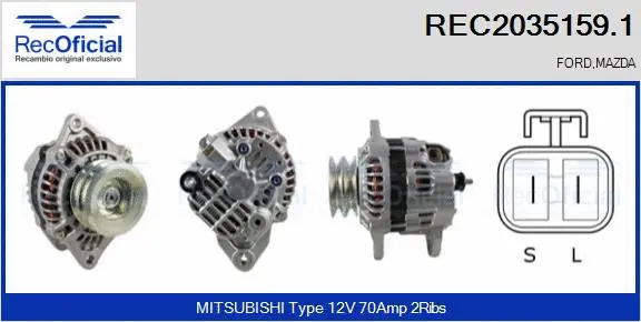 Alternateur RECOFICIAL REC2035159.1
