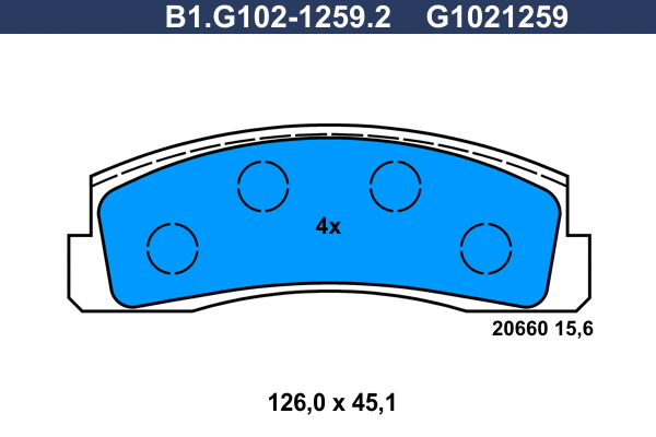 Kit de plaquettes de frein, frein à disque GALFER B1.G102-1259.2