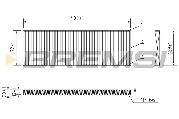 Filtre, air de l'habitacle BREMSI FC1525