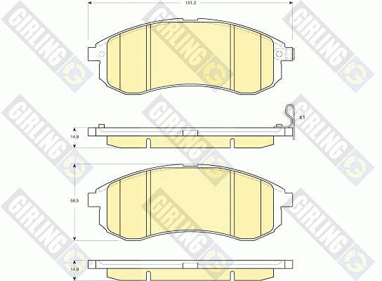 Kit de plaquettes de frein, frein à disque GIRLING 6133809