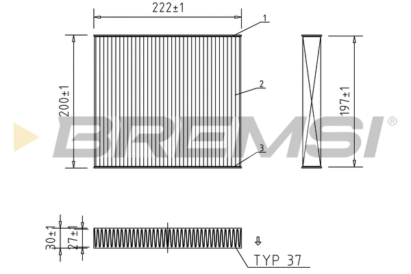 Filtre, air de l'habitacle BREMSI FC1336