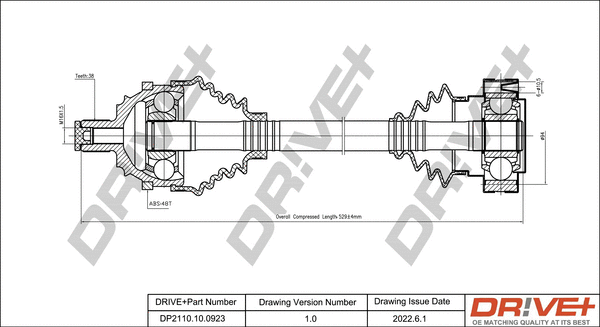 Arbre de transmission Dr!ve+ DP2110.10.0923
